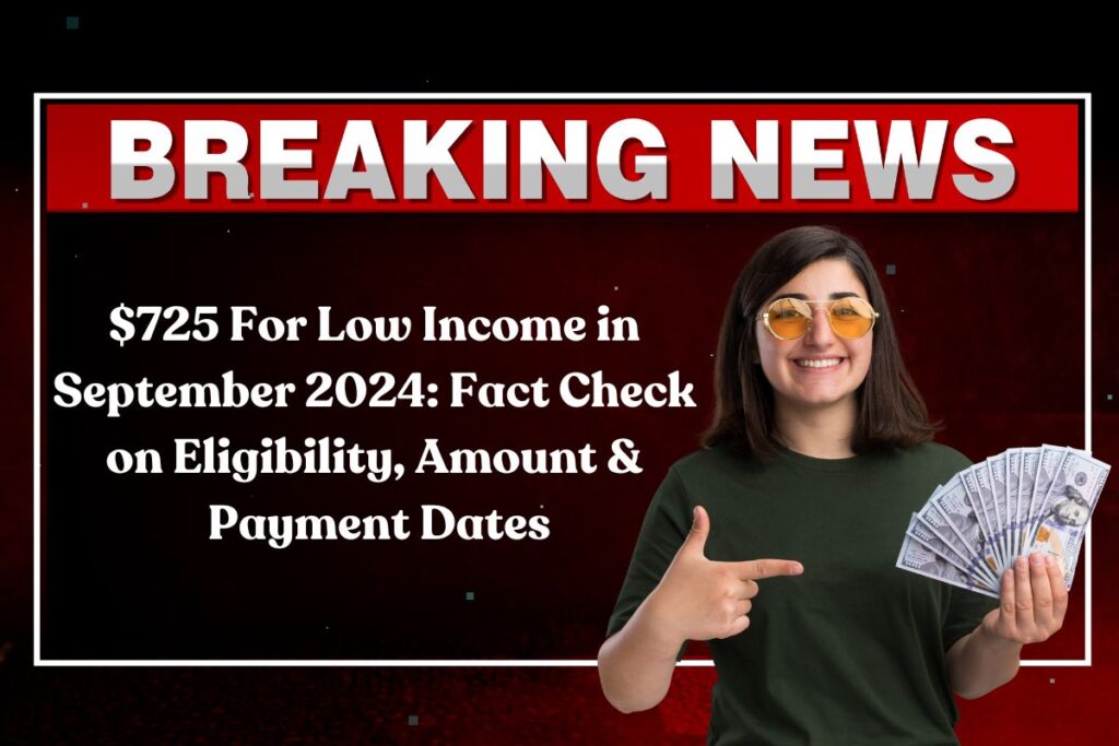 $725 For Low Income in September 2024: Fact Check on Eligibility, Amount & Payment Dates